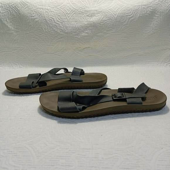 OUTER Sandals Gray Leather Womens Adjustable Strap Size US 10/EU 41